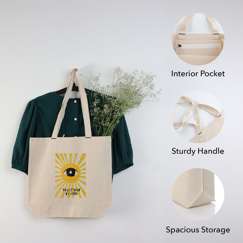   alt="Deniva Printed Recycled Canvas Tote Bag  - Eco-friendly Tote Bag"