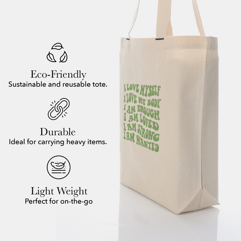    alt="Deniva Printed Recycled Canvas Tote Bag - Eco-friendly Tote Bag"